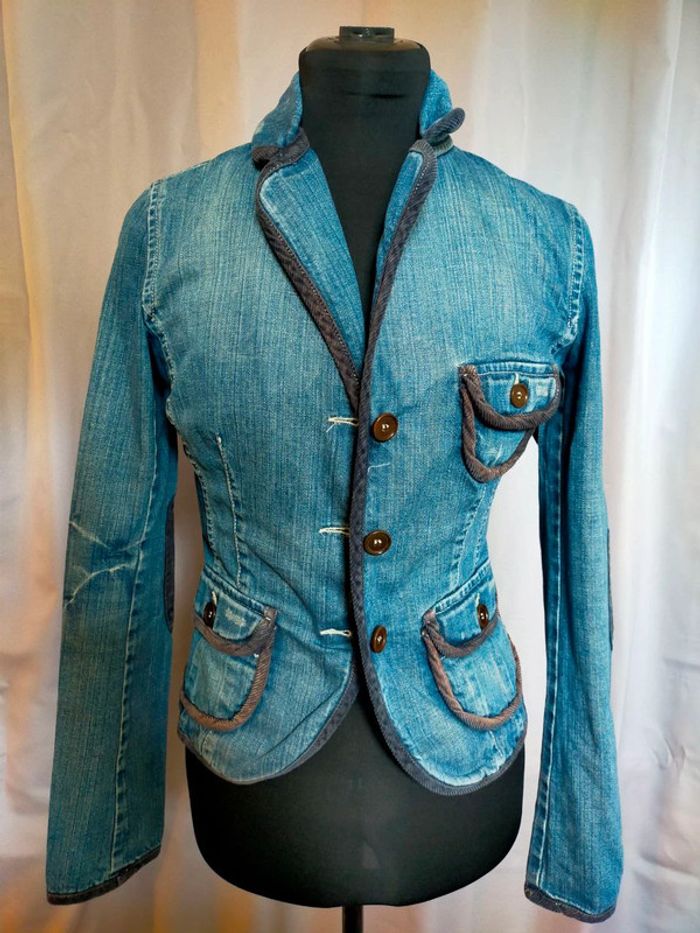 Veste en jean vintage Benetton – Femme – Taille S/M - photo numéro 12