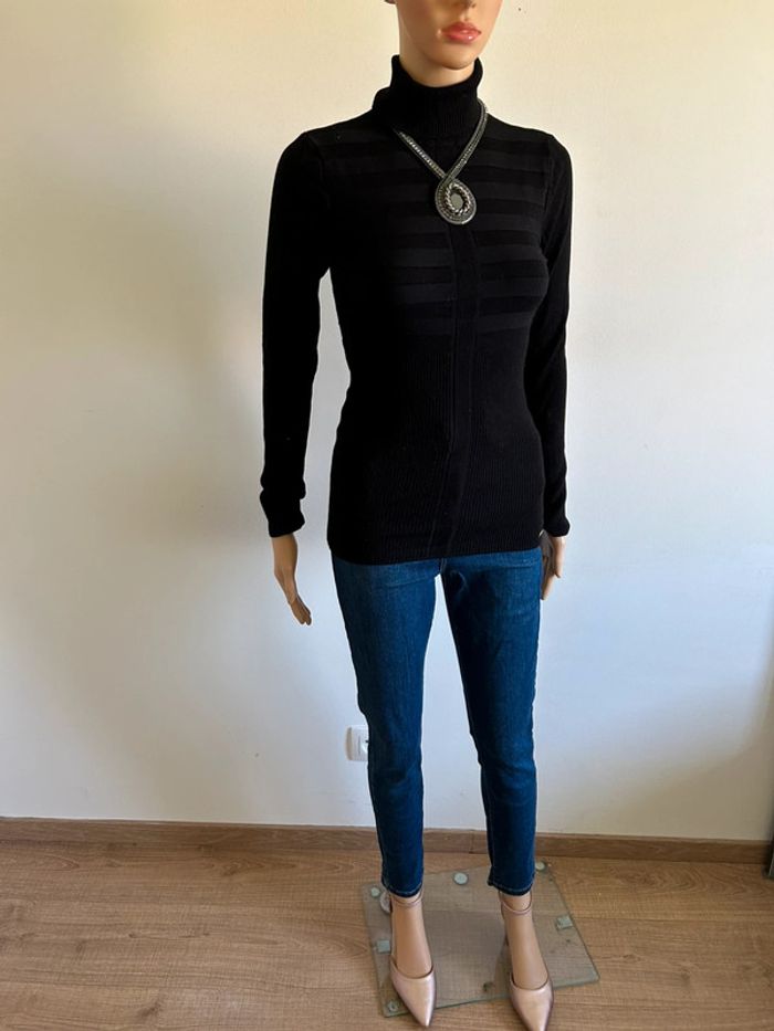 Pull noir à col roulé Morgan taille S bon état - photo numéro 4