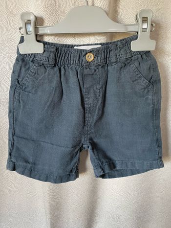 Short lin bleu petrol 9-12 mois Zara