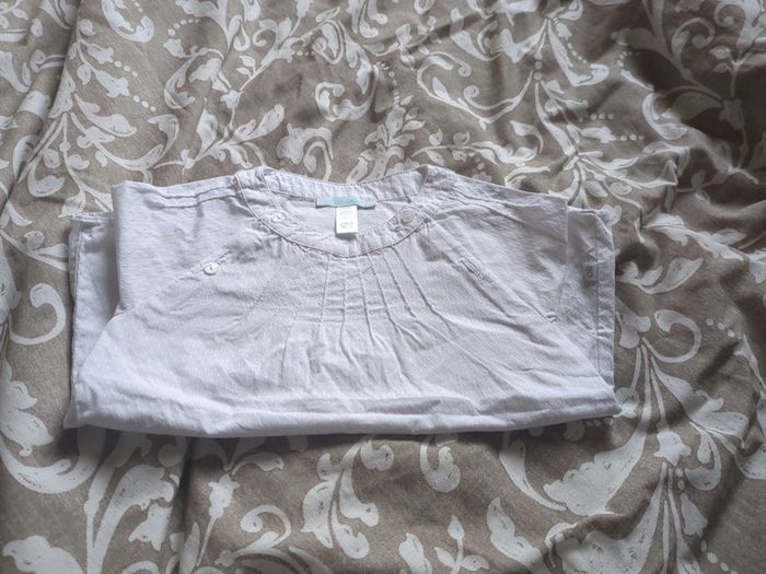 Blouse tunique blanche obaibi neuve 23 24 mois 2 ans - photo numéro 3