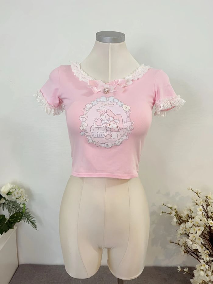 T-shirt Cute Kawaii style Sanrio Melody Lolita Barbie - photo numéro 4