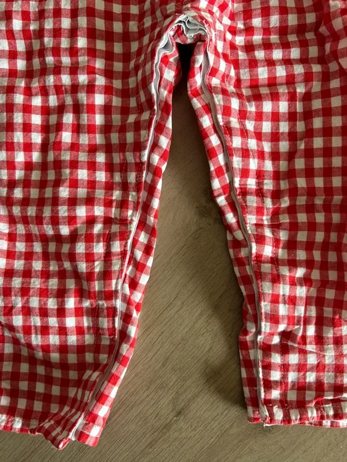 Combinaison pantalon Vichy rouge et blanc - photo numéro 3