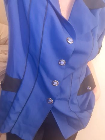 Chemisier veste vintage bleu roi