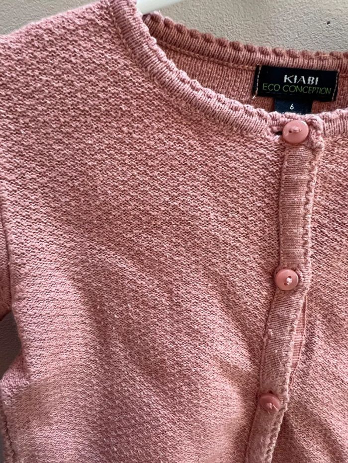 Gilet vieux rose 6 mois Kiabi - photo numéro 2