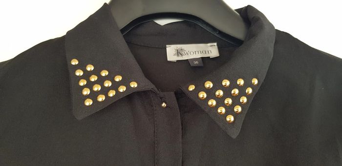 Chemisier noir clouté doré - photo numéro 2