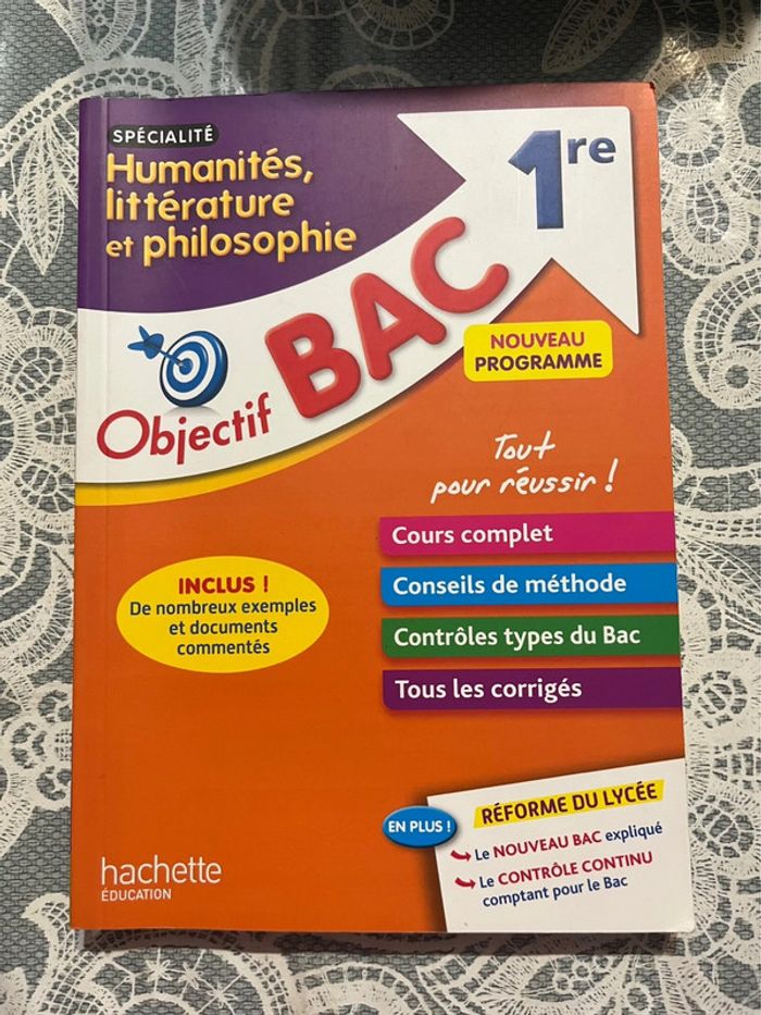 Objectif bac 1ere Humanités, littérature et philosophie spécialité