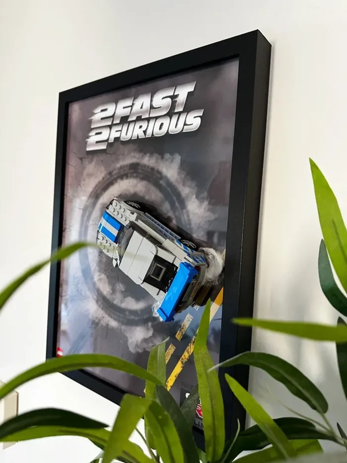 Cadre Lego Nissan GT-R Skyline 2 Fast 2 Furious - format 30×40 cm (sans Lego) - photo numéro 3