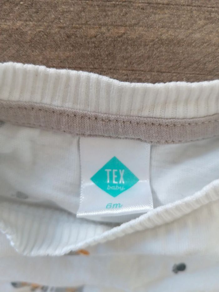 🌞 t-shirt manches longues taille 6 mois tex - photo numéro 3