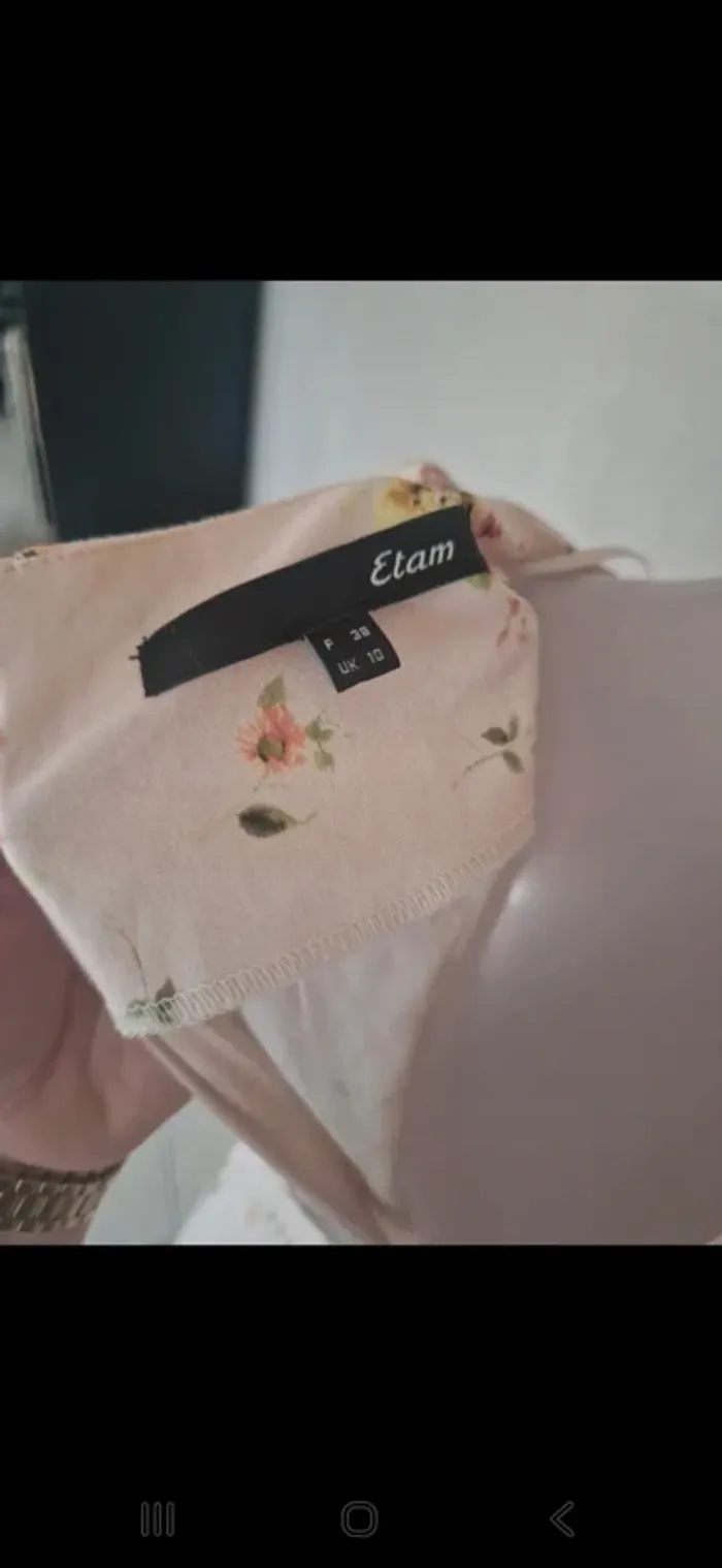 Belle robe fleurie rose etam taille 36 très bon état - photo numéro 5