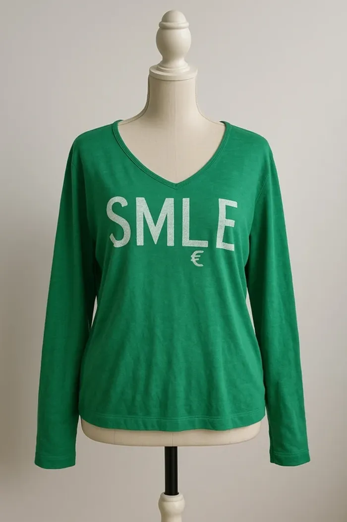 🟢 Pull vert SMILE – Taille 46/48 🟢