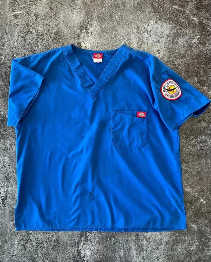 Haut blouse médicale bleue homme Dickies taille M Blusa hombre Casacca medica uomo Herren Kasack