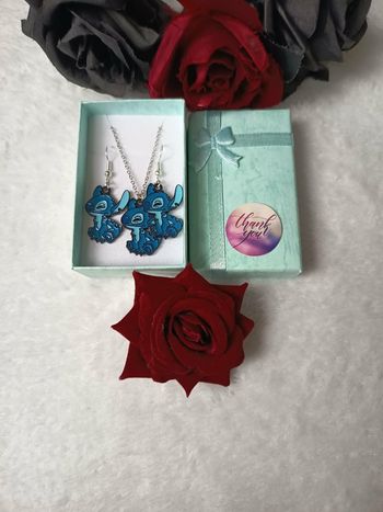 Ensemble bijoux pendentif stitch 