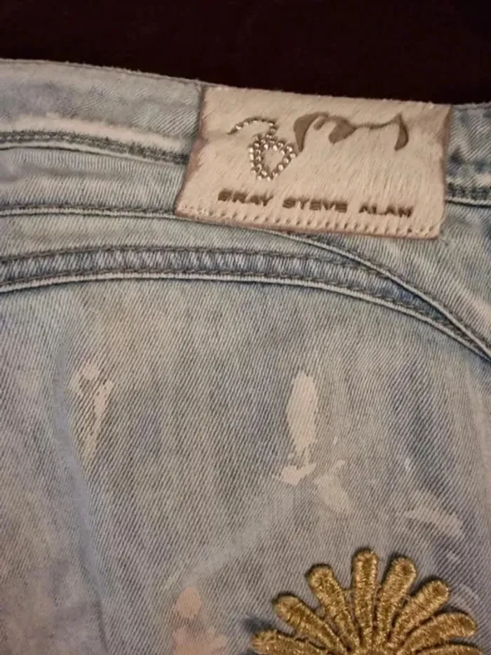 Jean brodé et patchwork Bray Steve Alan - Taille 40 - Très bon état - photo numéro 5