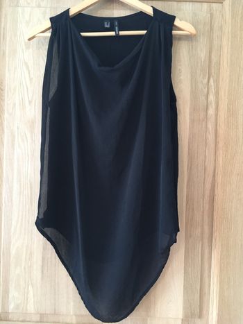 Débardeur Blouse sans manche femme Mango noir uni