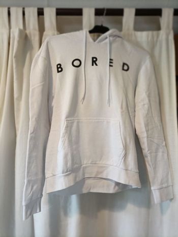 Pull sweat à capuche blanc BORED