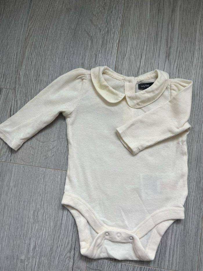 Ensemble fille BabyGap – 0-3 mois – Velours bleu & col Claudine - photo numéro 3