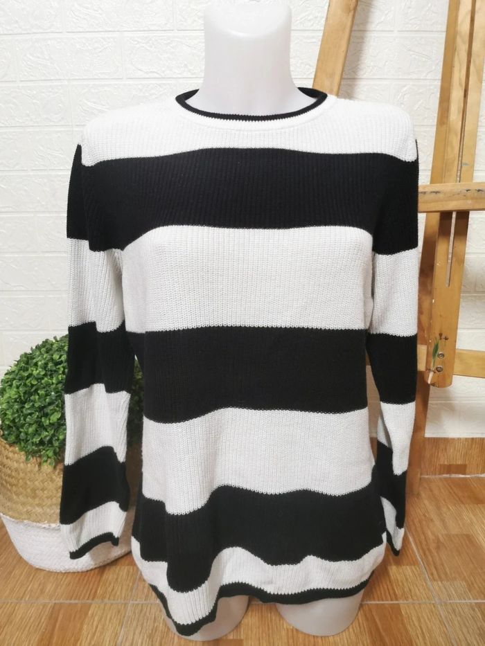 Bonito jersey de punto, blanco y negro, talla 44, blue motion