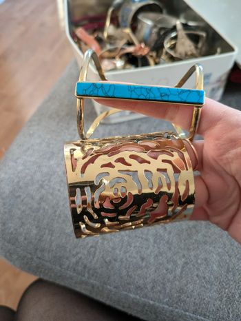 2 manchettes dorées esprit boho chic