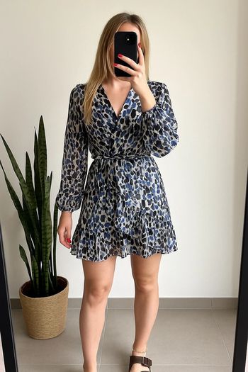 Robe imprimé léopard bleu Lilie Rose – Taille 36