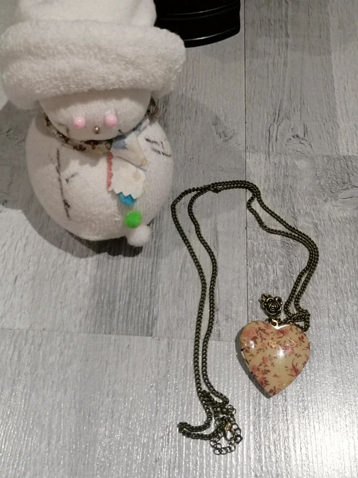 Collier sautoir cœur vintage 📿 - photo numéro 3