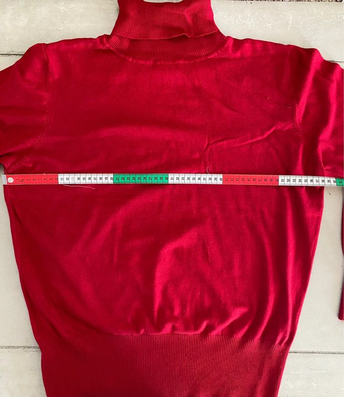 Pull col roulé Cintre à Cintre en maille rouge vif taille 7 L ou XL - photo numéro 10