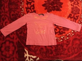 Tee-shirt manches longues rose imprimé rose