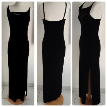 Magnifique robe longue noire  fendue Tati c'est chic taille 36