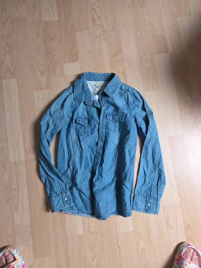 Blouse jean 10ans fille vertbaudet