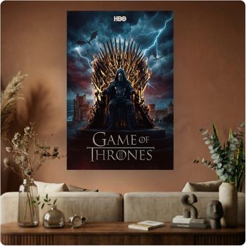 Affiche série culte “Game of Thrones” poster cinéma trône de fer déco murale A3 Sans cadre