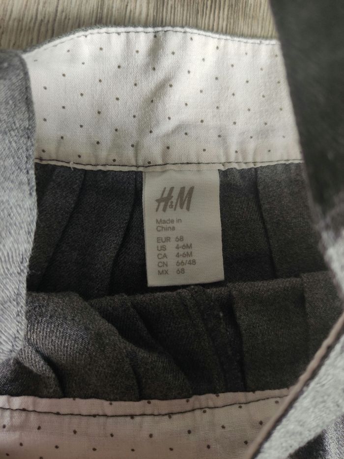 Salopette bloomer grise boutons coeurs 4 - 6 mois / 68 cm H&M - photo numéro 3