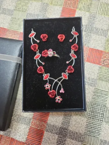 Parure collier boucle bague