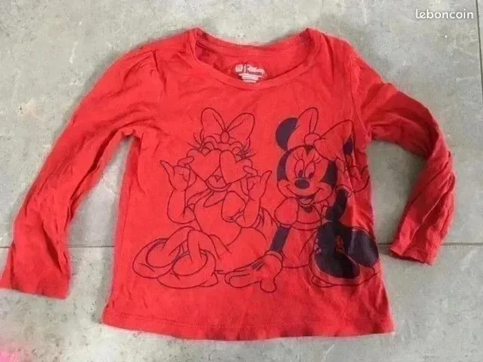 🎀 T-shirt Manches Longues Minnie – Fille 3 Ans – Parfait État - photo numéro 2