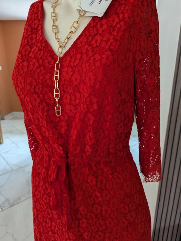 Neuve ! Robe ZAPA rouge élégante en dentelle – Taille S - photo numéro 3