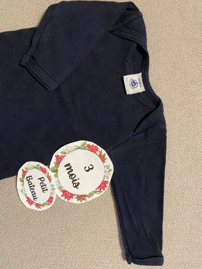 Body manches longues 3 mois petit bateau - photo numéro 2