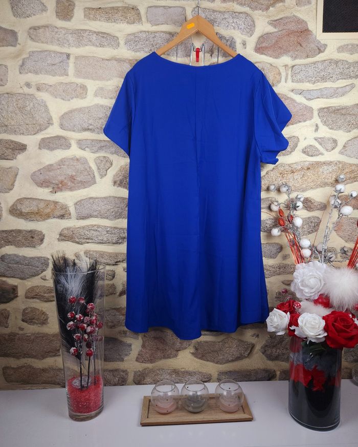 Robe nœud torsadé bleu indigo Femme taille 54 marque Asos 💎 - photo numéro 3