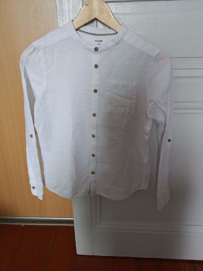 Chemise Kiabi blanc et beige