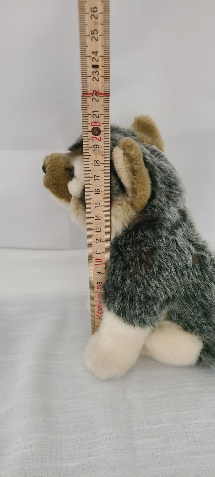 Loup assis , loup en peluche - photo numéro 4