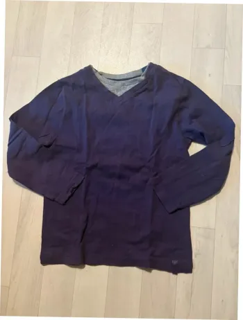 T-shirt okaidi 6 ans violet et gris manches longues très bon état