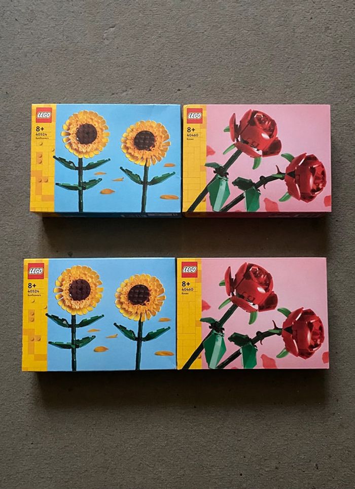 Lot X4 Lego Flowers 40460 + 40524 NEUF