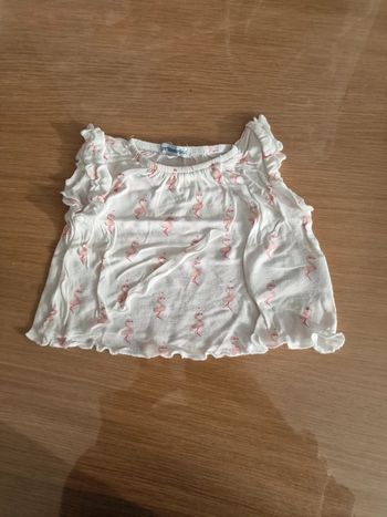 Haut blanc flamant 🦩 6 mois