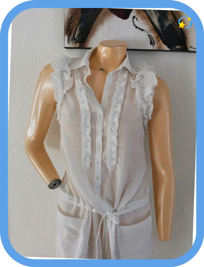 très belle robe blanche ou tunique taille 38 - photo numéro 7