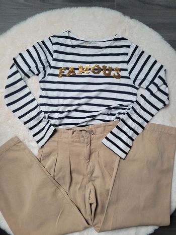 Pantalon jean cargo beige fille zara 9 ans