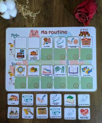 🚜 Tableau de Routine Enfant – Thème Tracteur 🚜