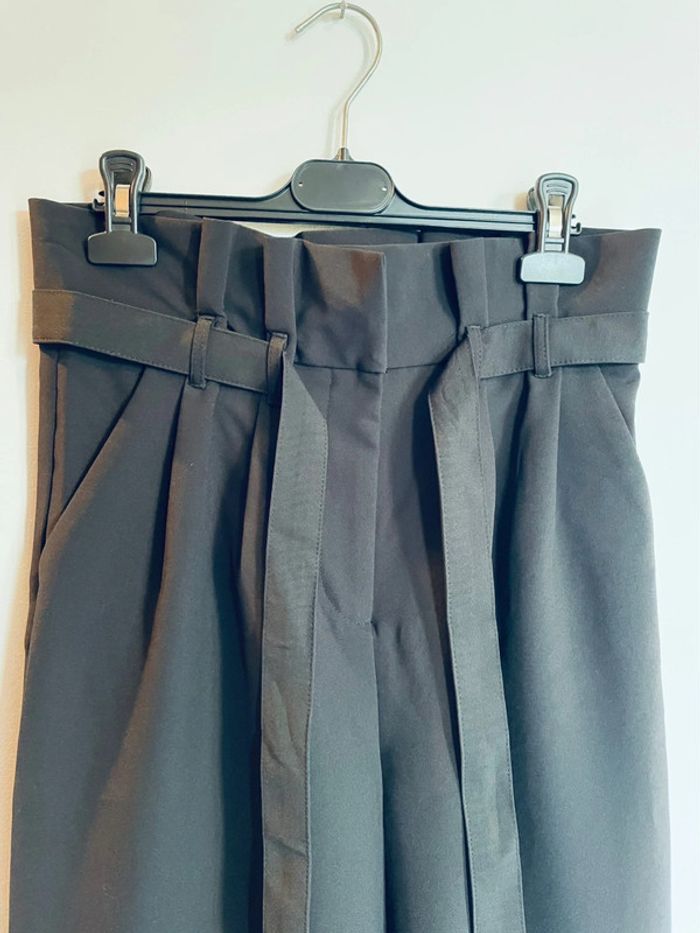 Pantalon noir léger taille haute été