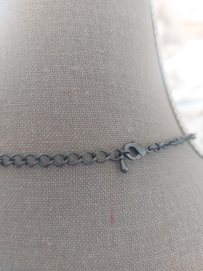 Collier ras de cou perles roses et jaune - photo numéro 3