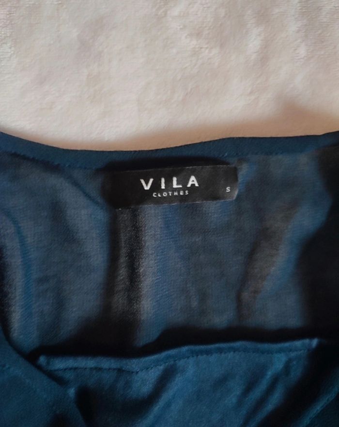 Robe bleu marine mousseline et dentelle Vila taille S - photo numéro 4
