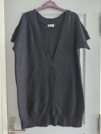 Pull tunique en mailles femme - Taille 46 / XXXL - Kwoman - Noir uni