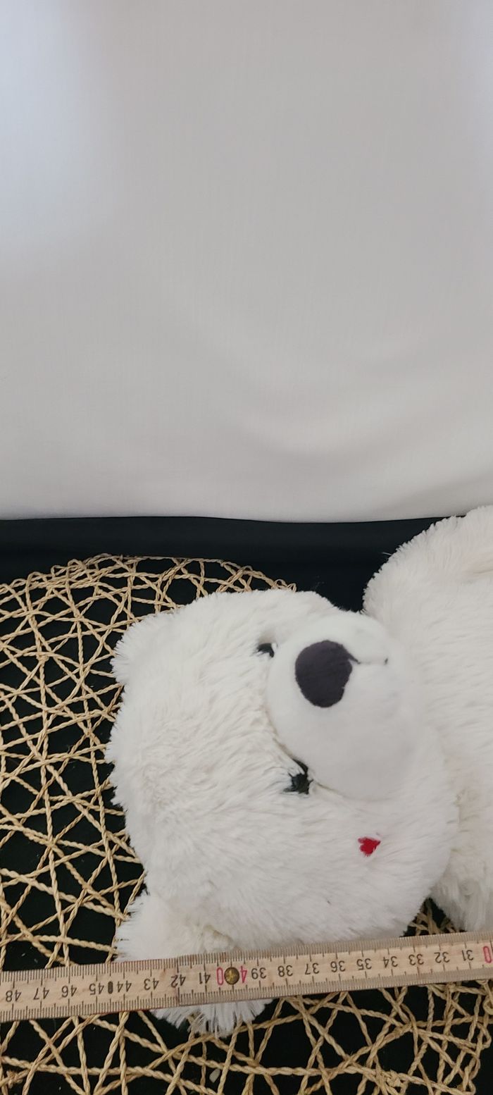 Peluche ours ETAM range pyjama bouillotte blanc 50 cm - photo numéro 5