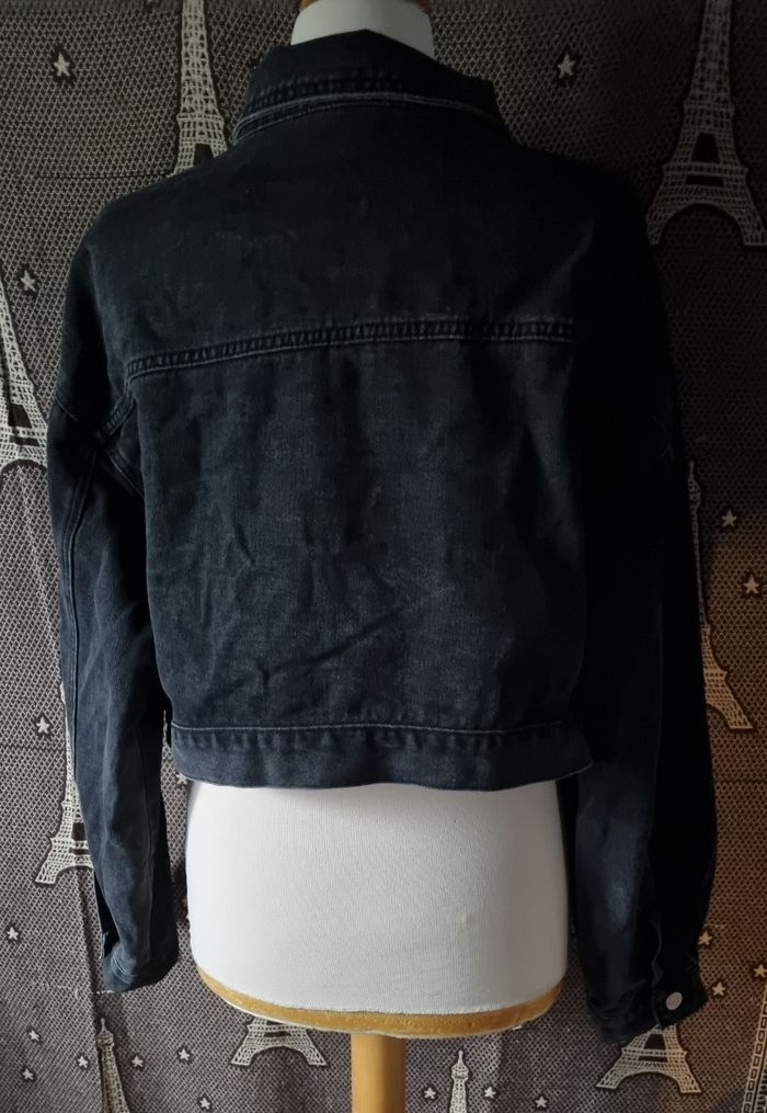 Veste en jean noir à boutons taille 2xl - photo numéro 3