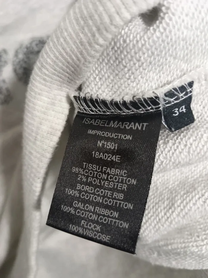 Isabel Marant Étoile "sweat iconic gris brodé" t. Xs - photo numéro 6